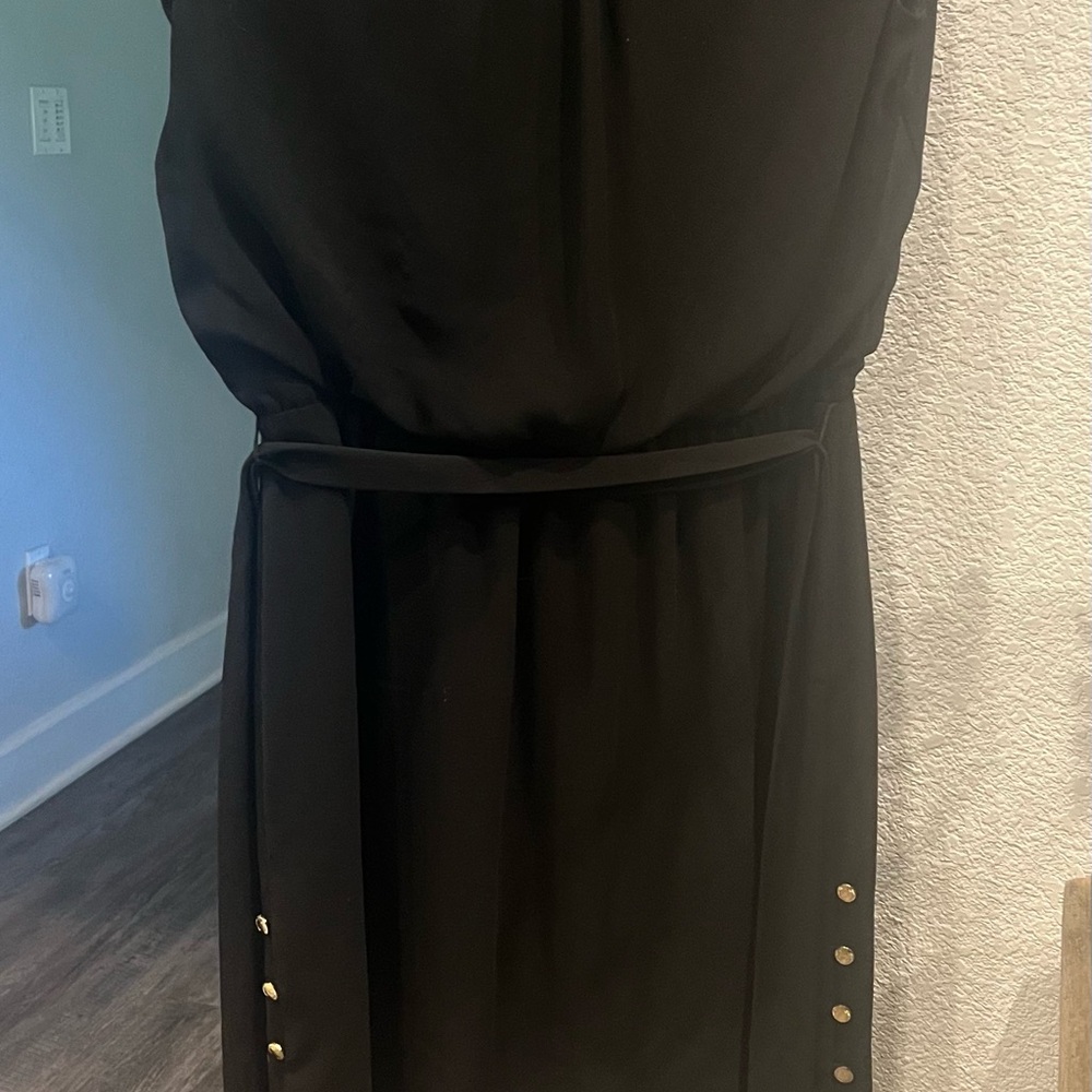 Guess by Marciano Black Maxi Dress with Gold Buttons